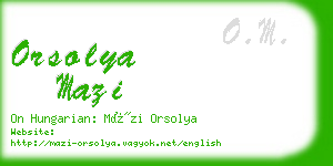 orsolya mazi business card